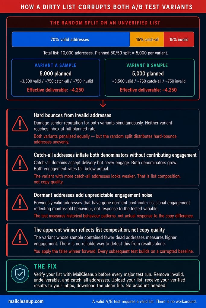 How A Dirty List Corrupts Both A/B Test Variants
