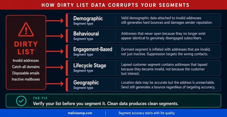 Dirty Email List Data Corrupts Five Types Of Email Segments
