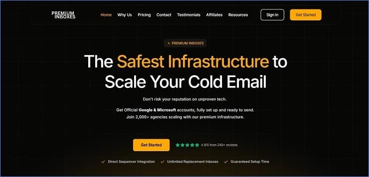 Premium Inboxes - Cold Email Infrastructure Tools