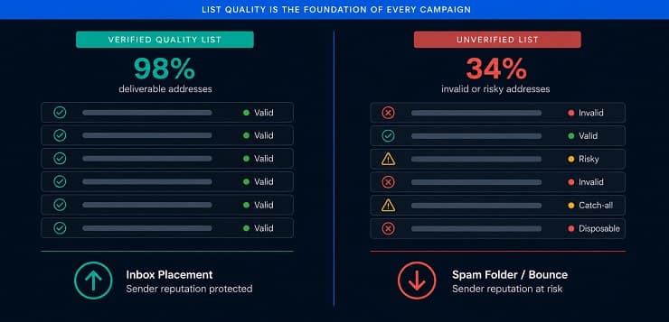 Email List Building Quality vs Unverified Comparison