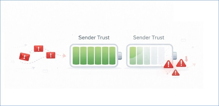 Link Between Repeated Bounces and Trust Decay