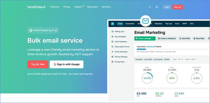 SendPulse - Multichannel SparkPost Alternative