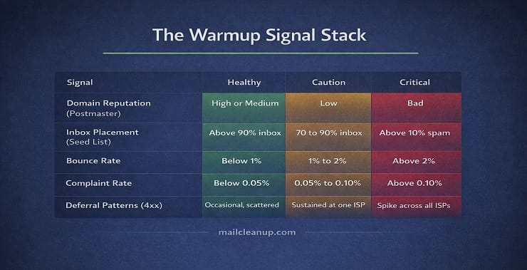 Email Warmup Signal Stack Metrics
