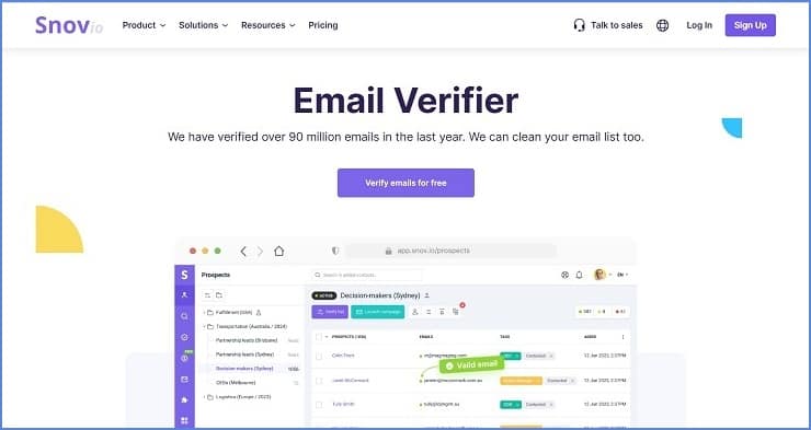 Snov.io - Email Verifier - Free Hunter.io Alternative