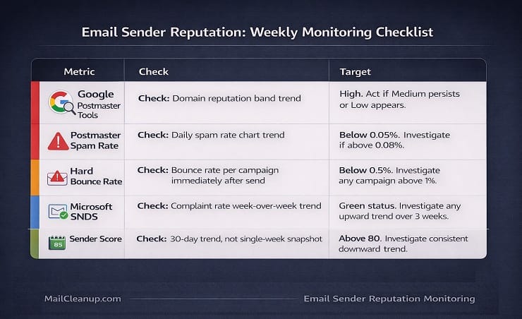 Weekly Monitoring Checklist Card