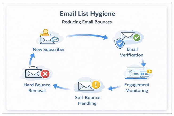 Email List Hygiene Lifecycle Diagram
