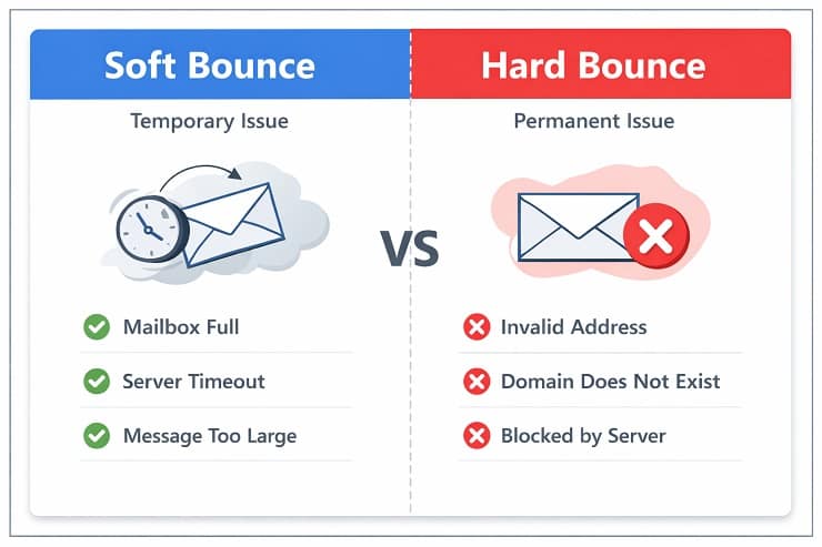 Soft Bounce vs Hard Bounce - Infographic