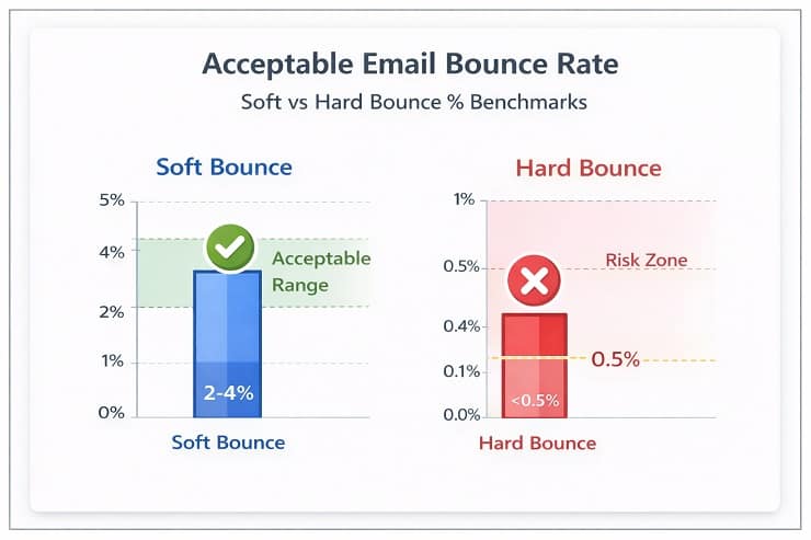 Soft vs Hard Bounce Percentage Benchmarks Chart