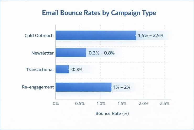Campaign Type Bounce Rate Comparison Chart